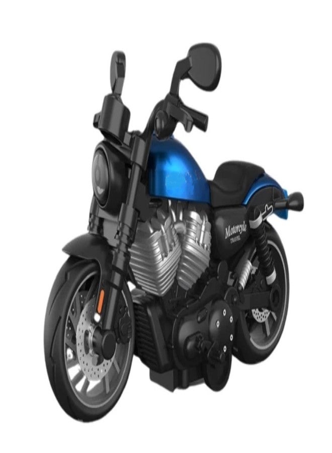 IndusBay® 5 Metal Diecast Alloy Mini Sports Motorcycle Toy for Home Decot Collectable Pull Back Collectable Super Bike Toy, Blue - Image 1